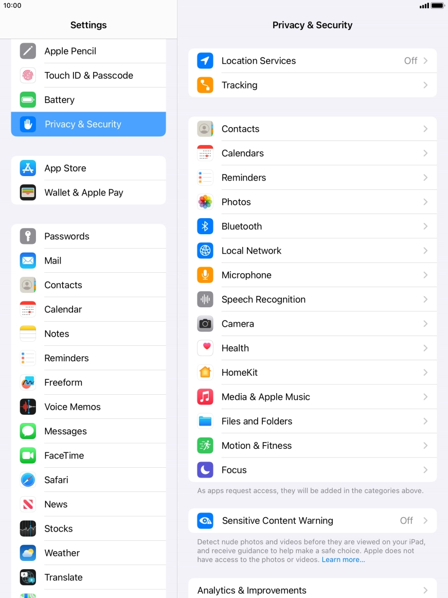 Press Location Services. Press Location Services.