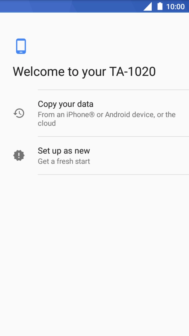 You can transfer the contents of another phone to your phone when it's activated for the first time and after a factory reset. When this screen is displayed, your phone is ready to transfer contents from another phone.