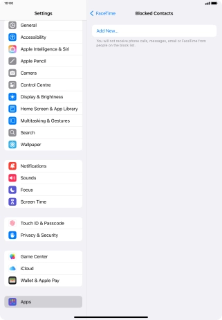Press Add New... and follow the instructions on the screen to block a contact.