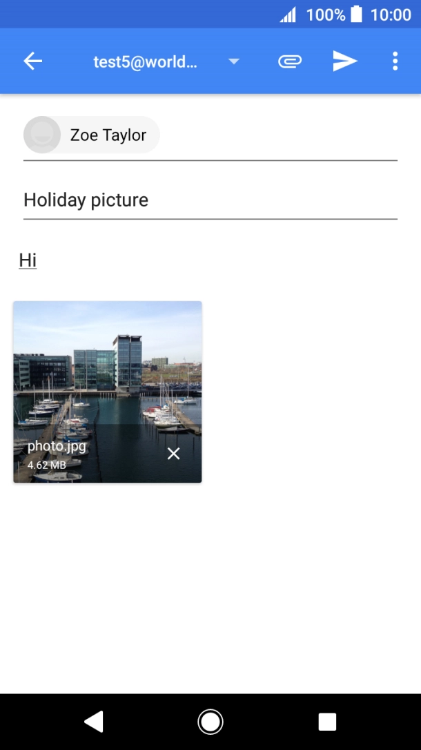 Press the send icon when you've finished your email.