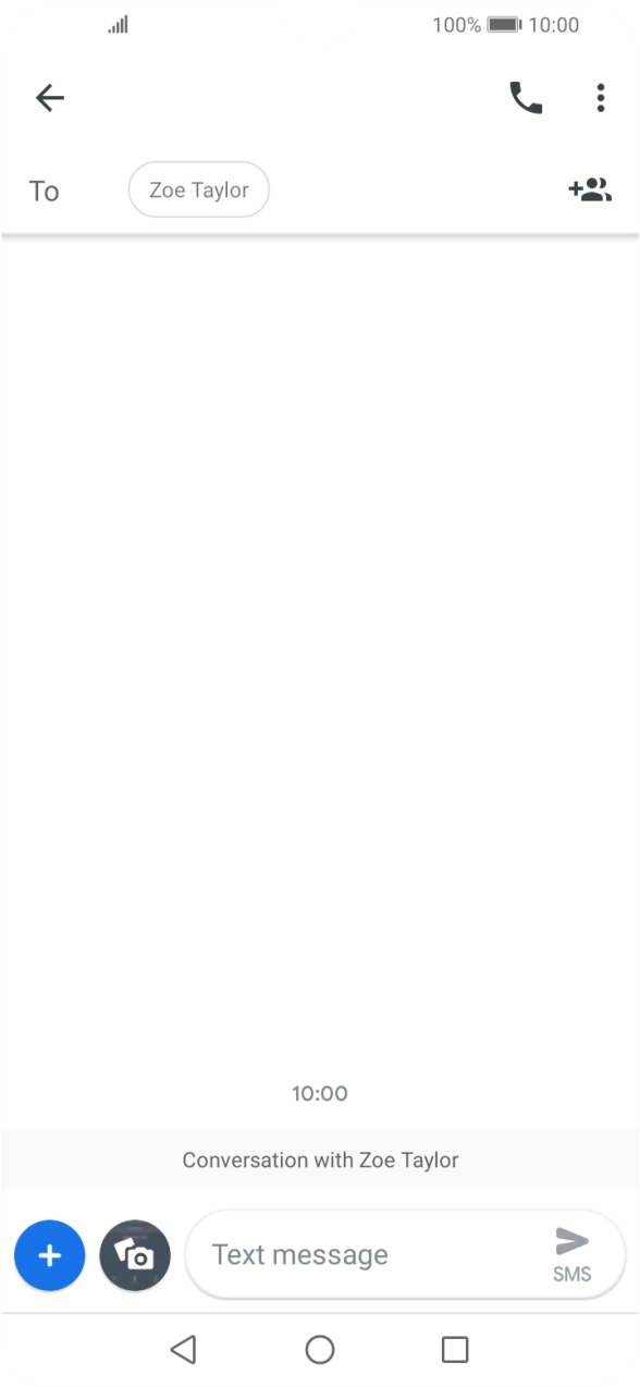 Press the text input field and write the text for your text message.