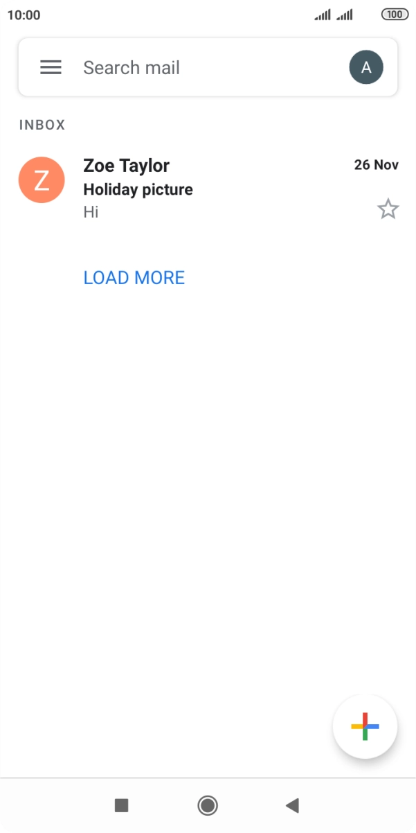 Press the new email icon. Press the new email icon.