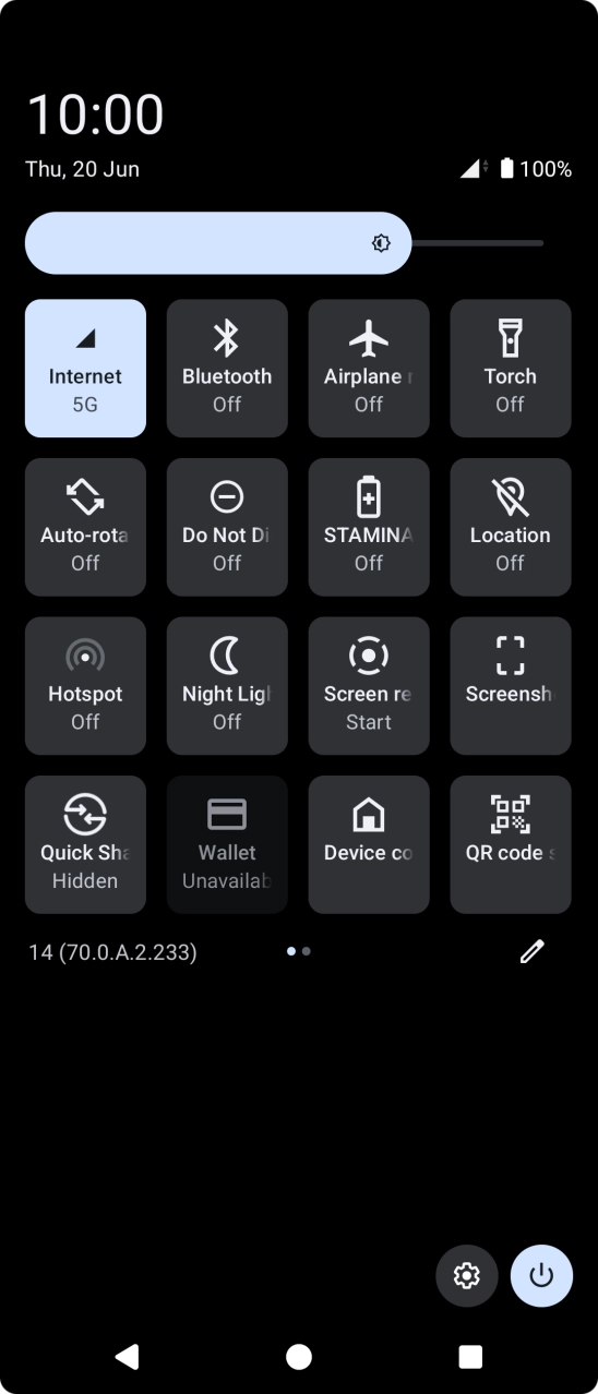 Press the settings icon. Press the settings icon.