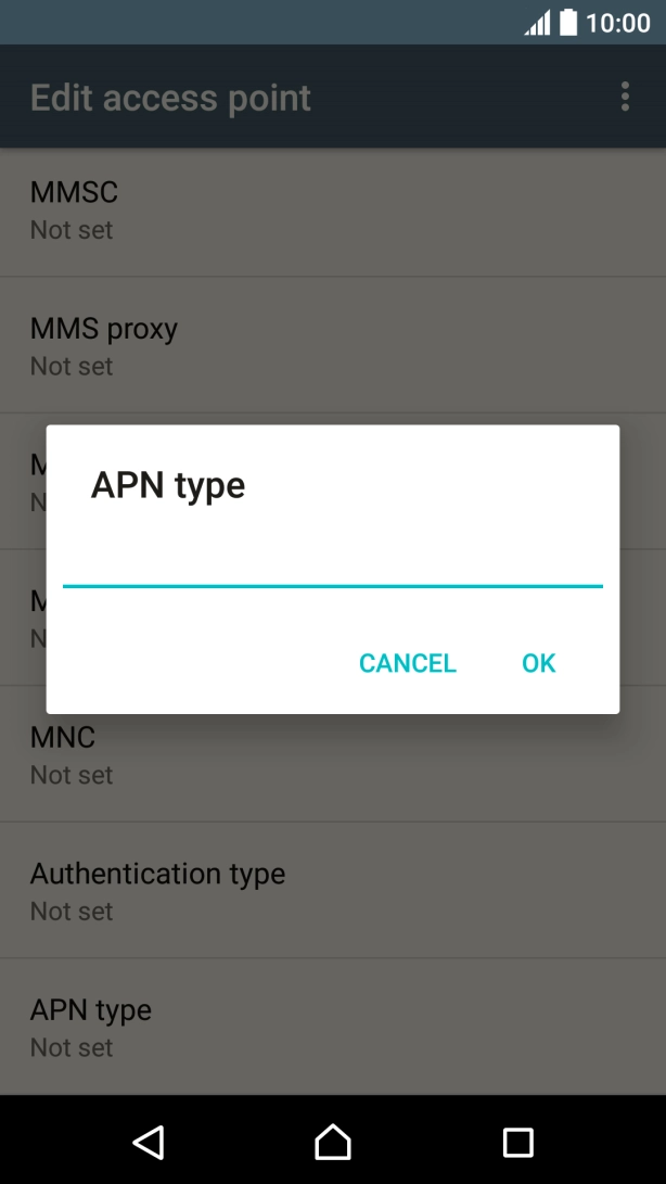 Key in default and press OK. Key in default and press OK.