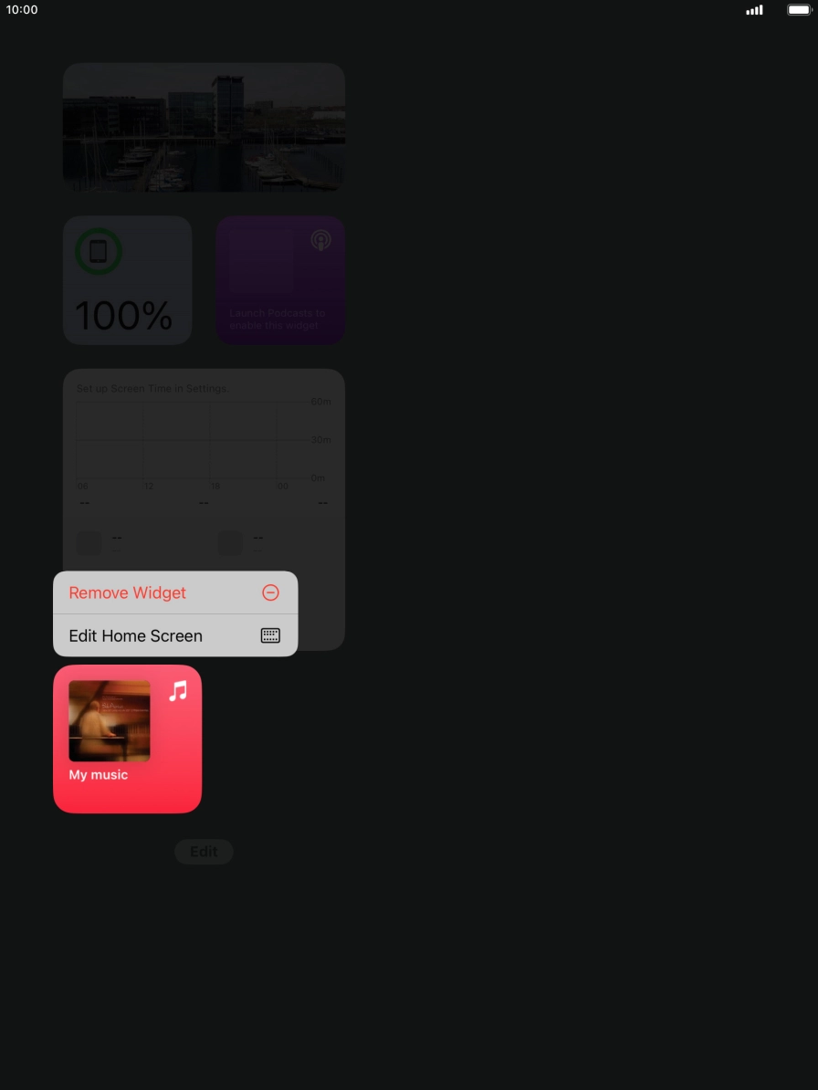 Press the required widget.