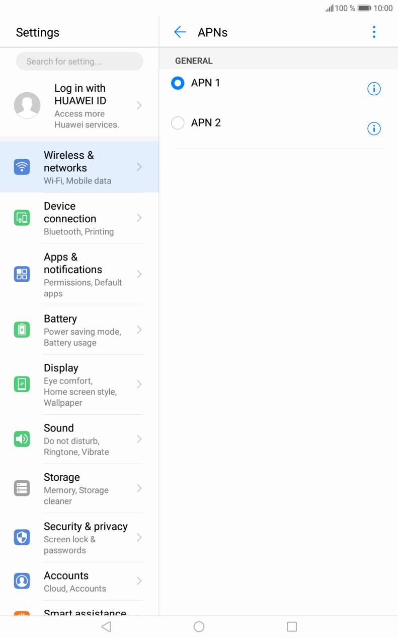 Press the field next to the data connection to activate it. Press the field next to the data connection to activate it.