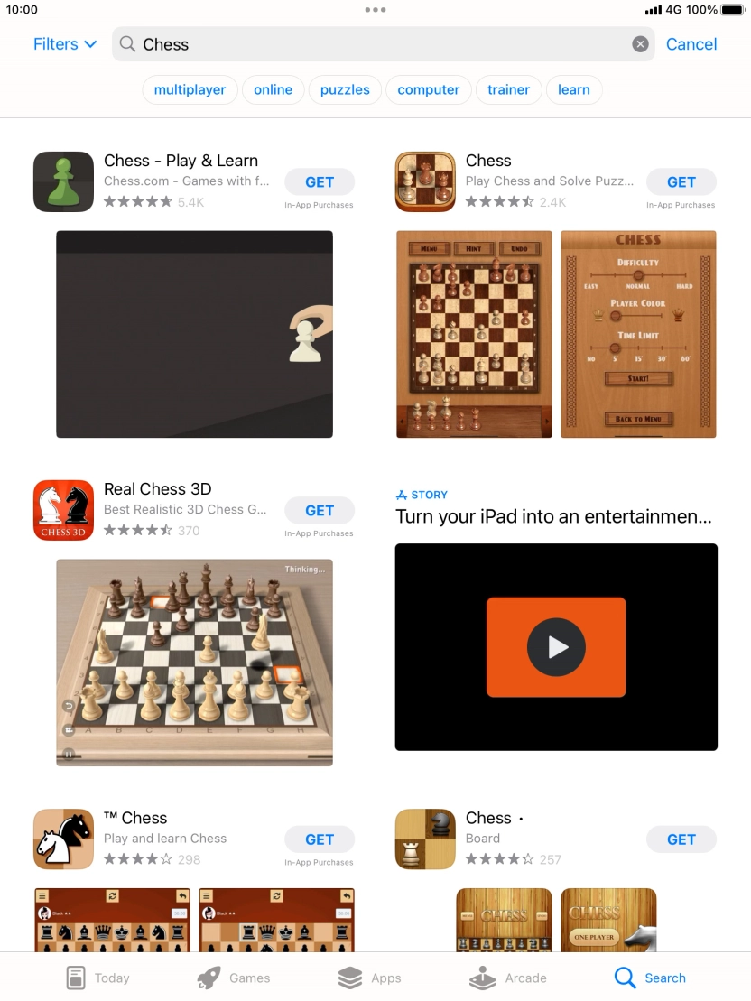 Press the required app.