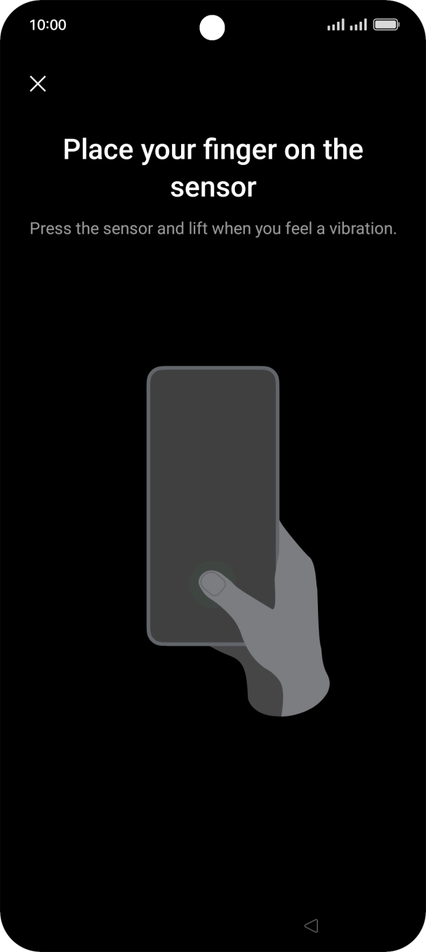 Follow the instructions on the screen to create the phone lock code using your fingerprint.