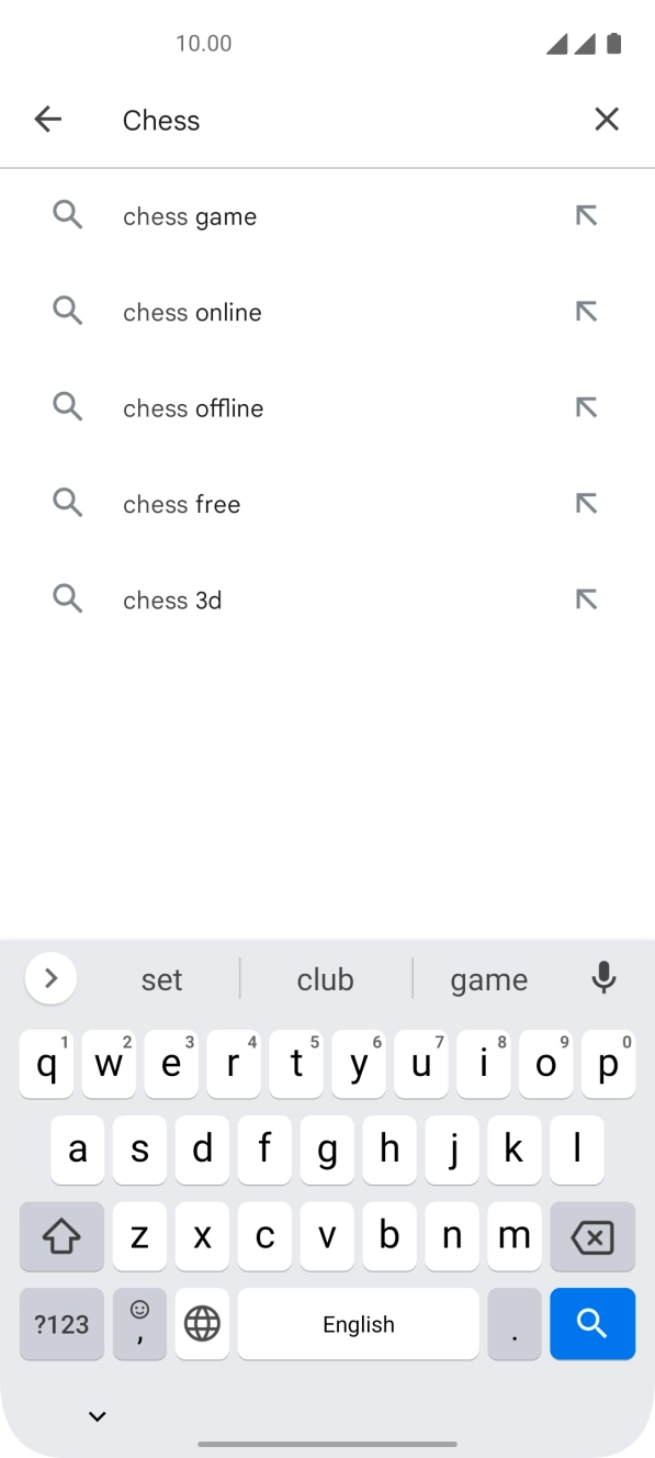 Key in the name or subject of the required app and press the search icon.