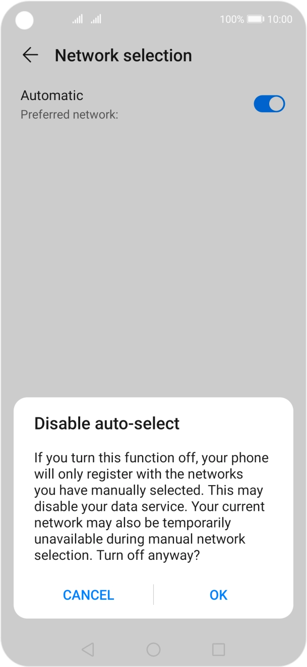 Press OK and your phone will search for networks. Press OK and your phone will search for networks.