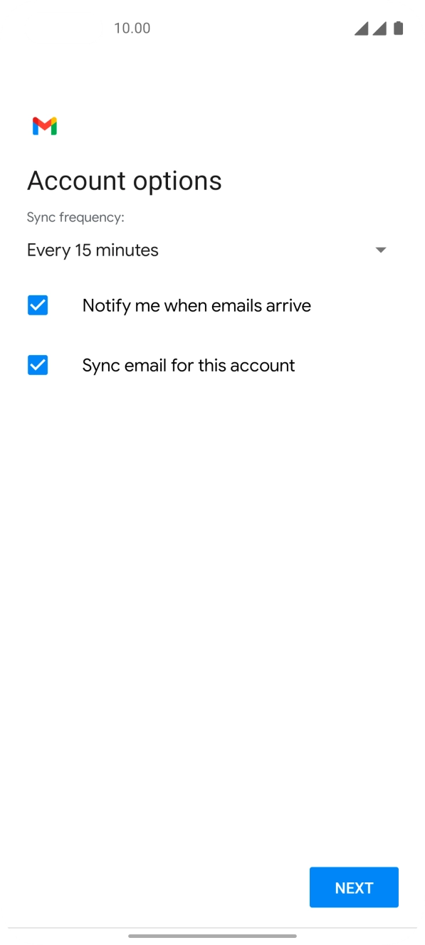 Press the drop down list below 'Sync frequency:'. Press the drop down list below 'Sync frequency:'.