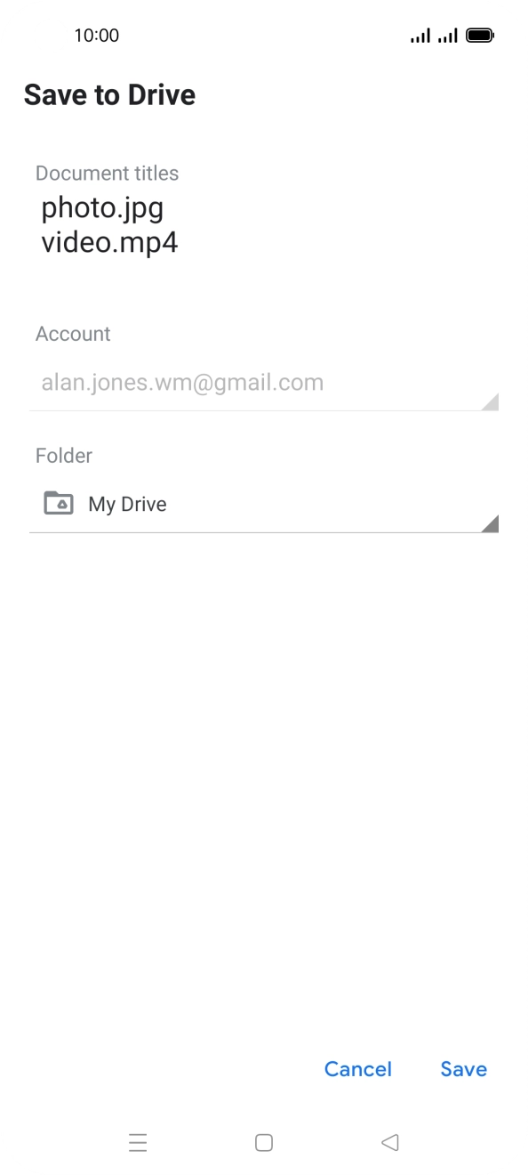 Press the field below 'Folder' and go to the required folder. Press the field below 'Folder' and go to the required folder.