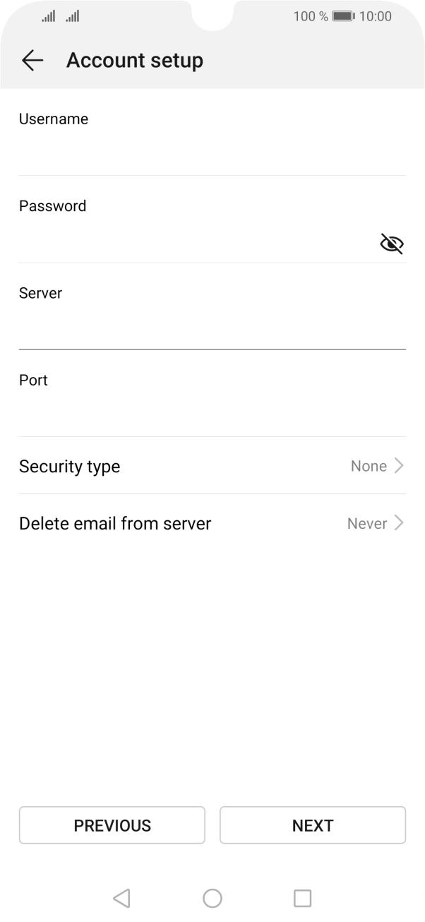 Press the field below 'Port' and key in 110.