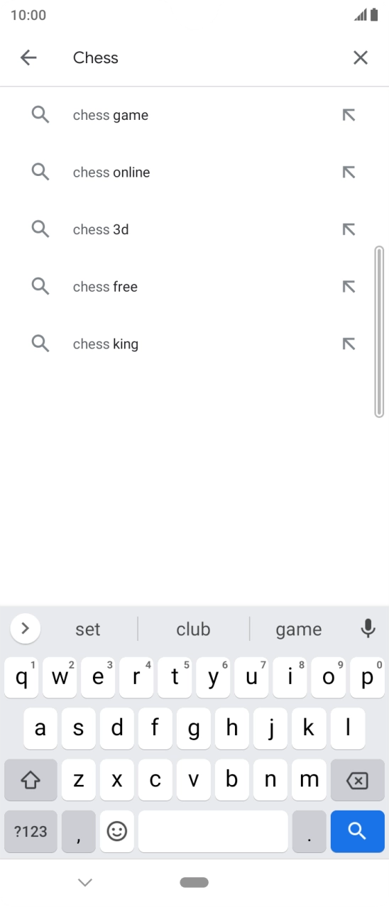 Key in the name or subject of the required app and press the search icon.
