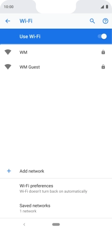 Press the required WiFi network.