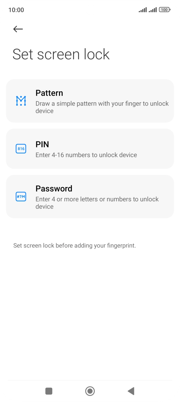 Press the required phone lock code and follow the instructions on the screen to create an additional phone lock code.