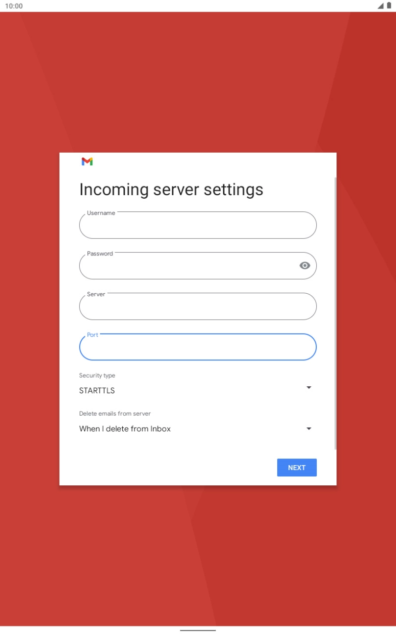 Press the drop down list below 'Security type'. Press the drop down list below 'Security type'.