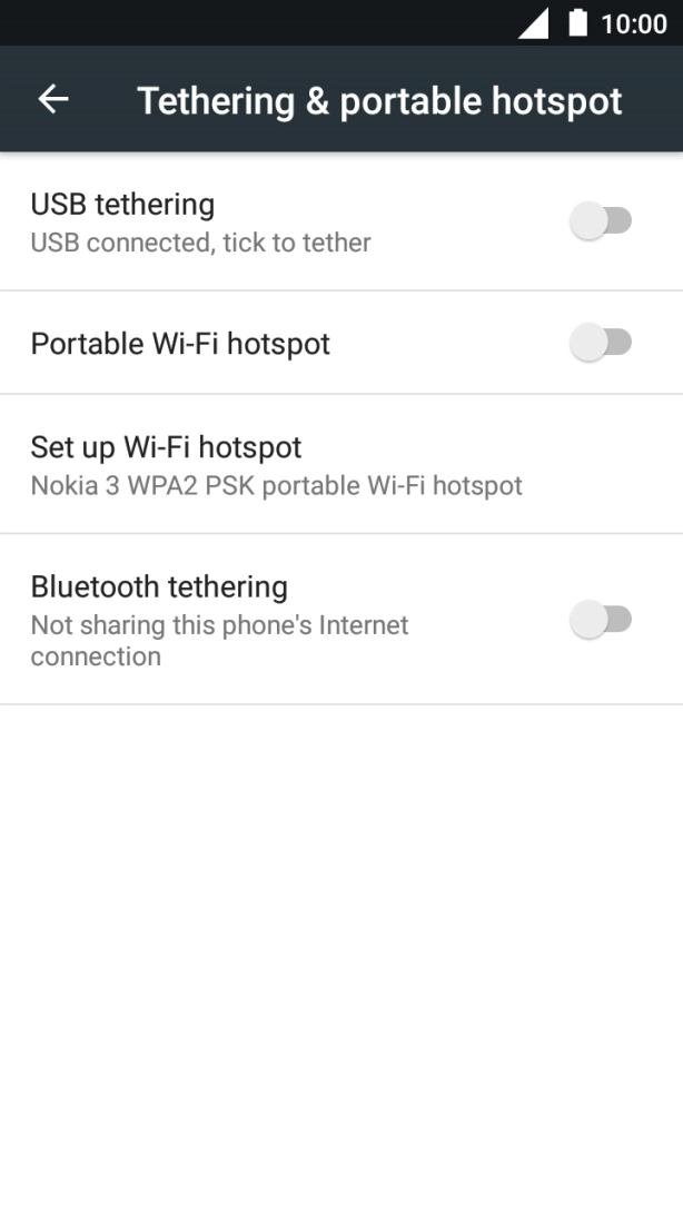 Press Set up Wi-Fi hotspot.