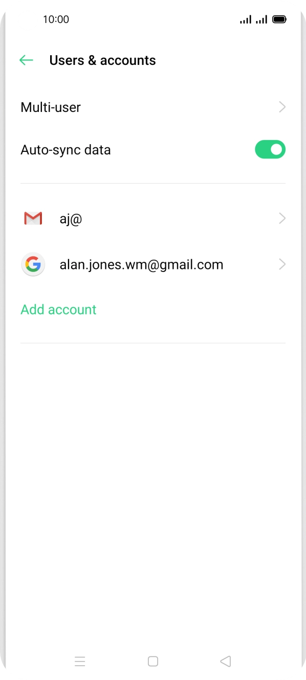 Press the indicator next to 'Auto-sync data' to turn the function on or off.