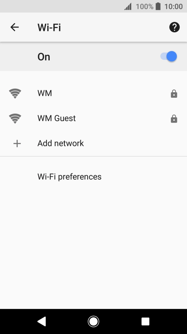 Press the required WiFi network. Press the required WiFi network.
