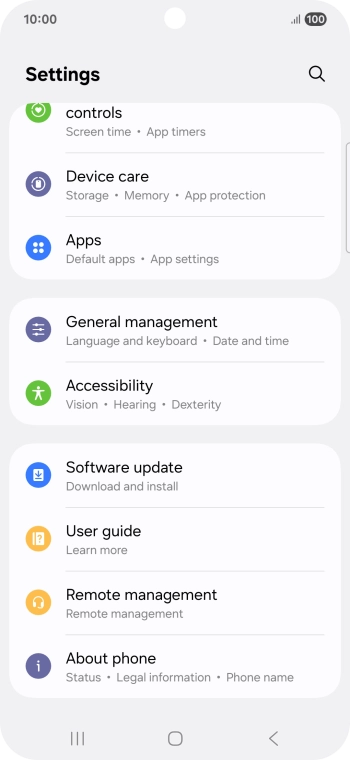 Press Software update.