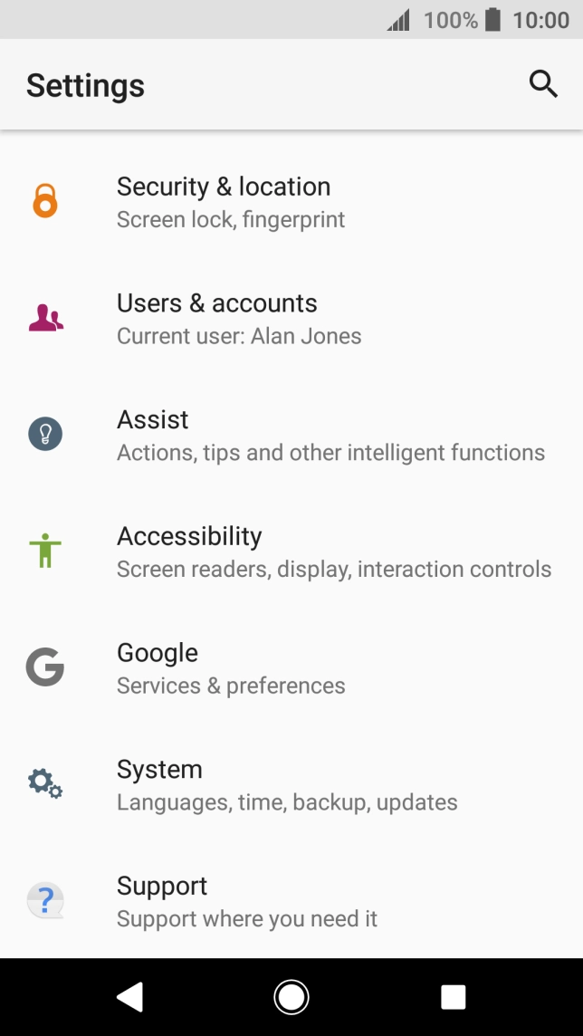 Press Users & accounts.
