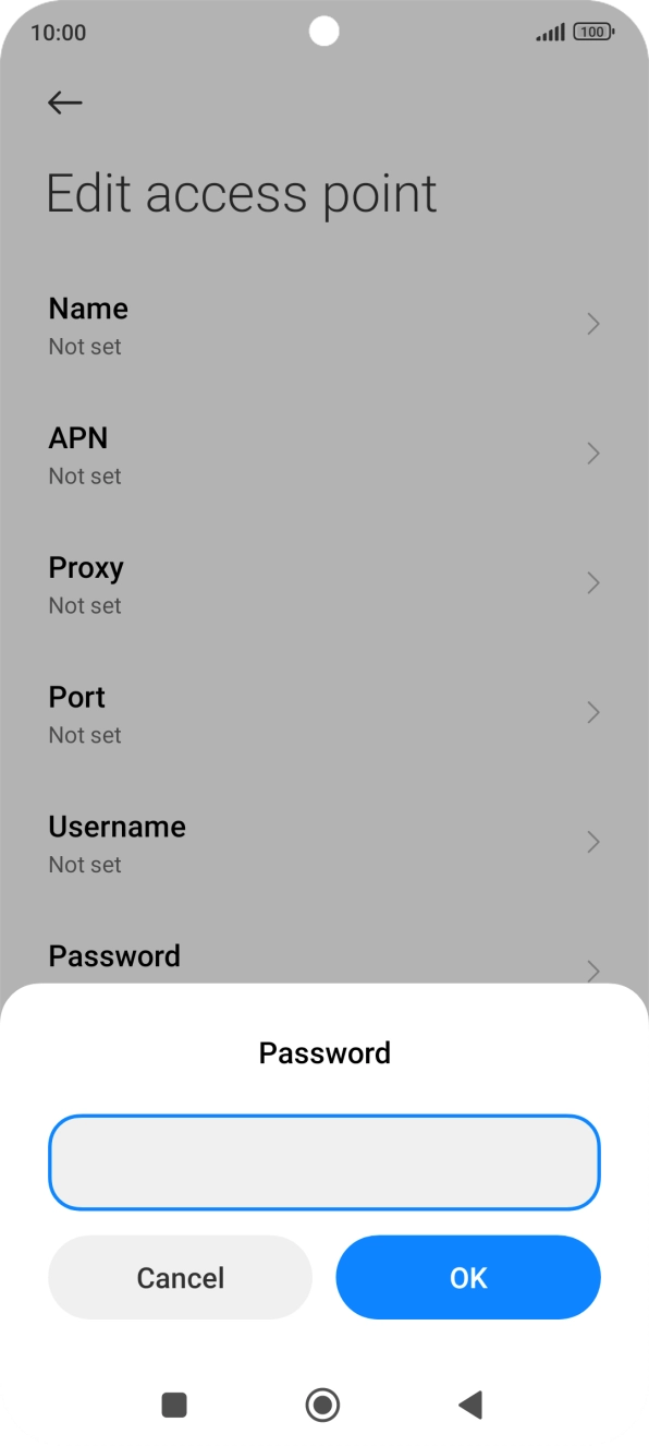 Key in password and press OK.