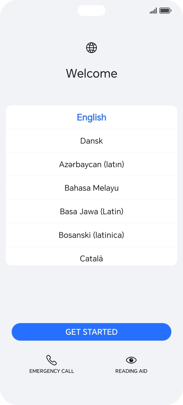 Press the required language.