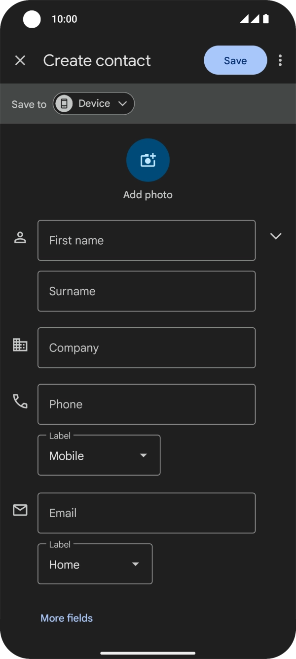 Press First name and key in the required first name.