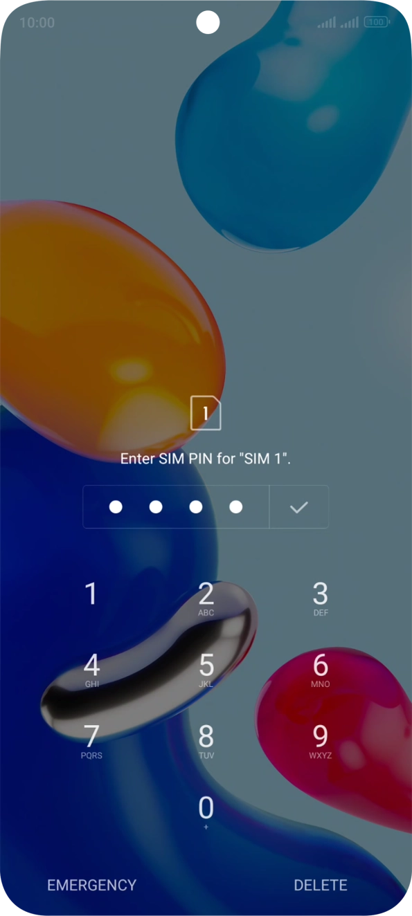 Key in your SIM PIN and press the confirm icon. The default SIM PIN is 0000.