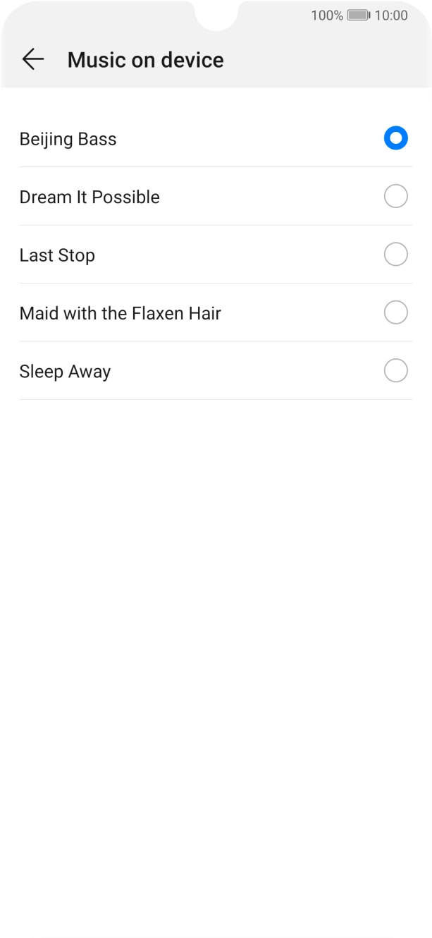 Once you've found a ring tone you like, press arrow left.