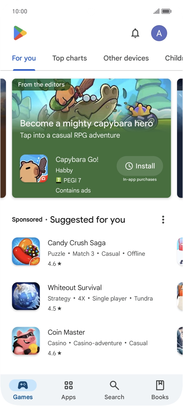 Press the profile icon. Press the profile icon.