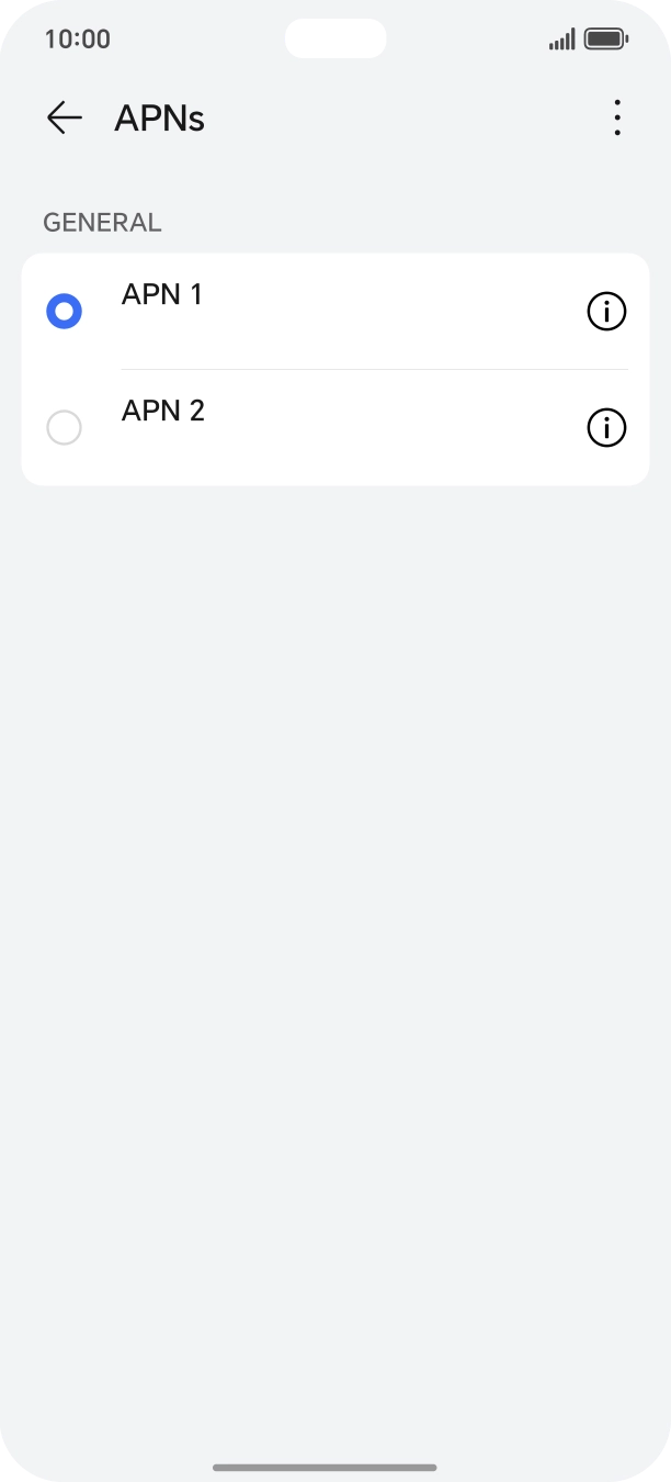 Press the field next to the data connection to activate it.