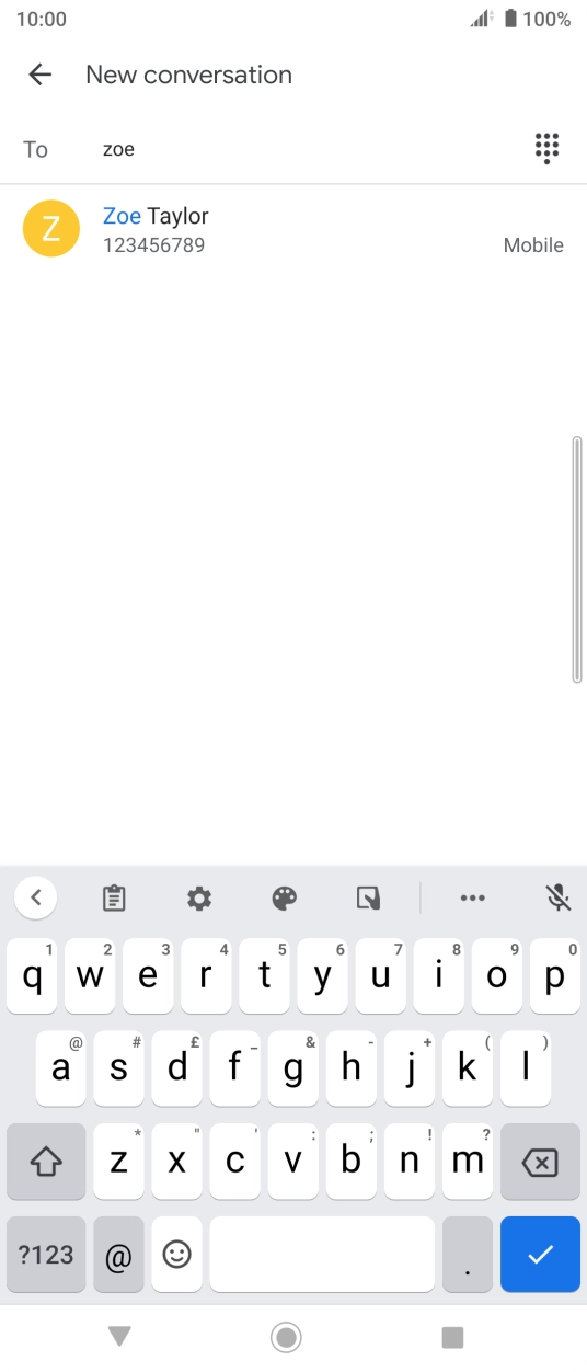 Press the required contact. Press the required contact.