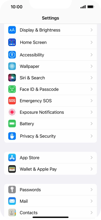 Press Face ID & Passcode.