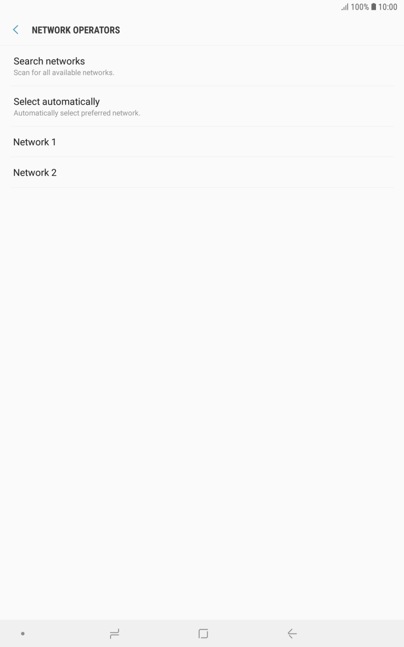 Press the required network. Press the required network.