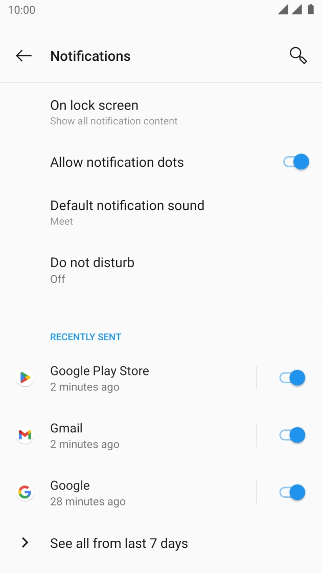 Press See all from last 7 days.