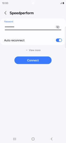 Key in the password for the WiFi network and press Connect.