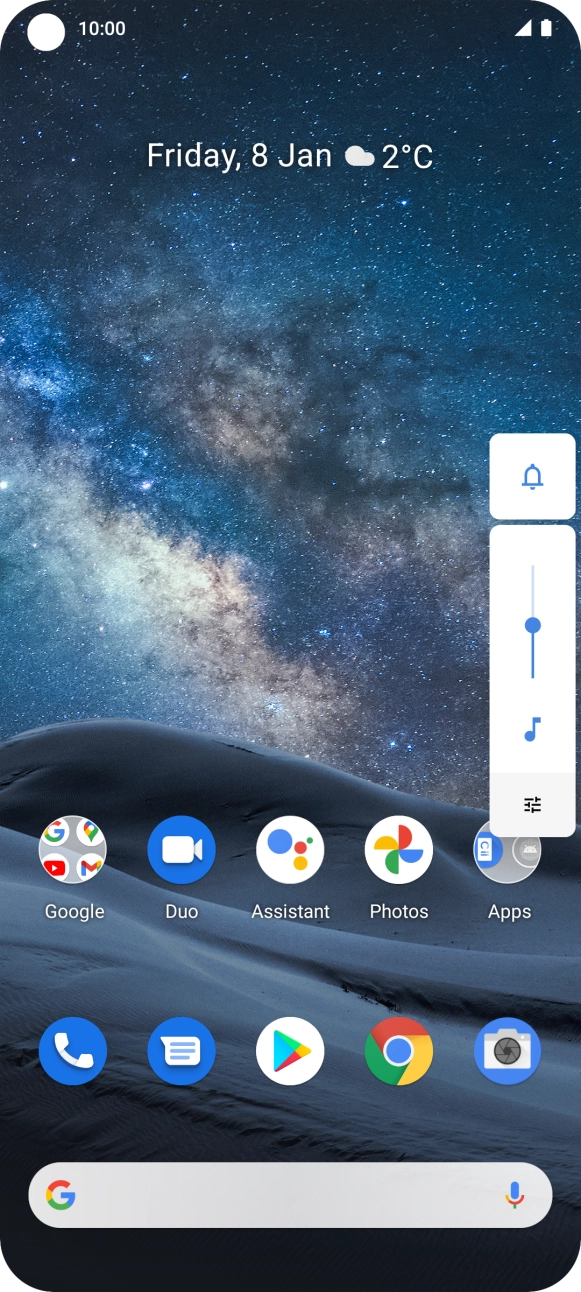 Press the sound mode icon the necessary number of times to turn silent mode on or off.