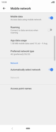 Press the indicator next to 'Automatically select network' to turn off the function and wait while your phone searches for networks.