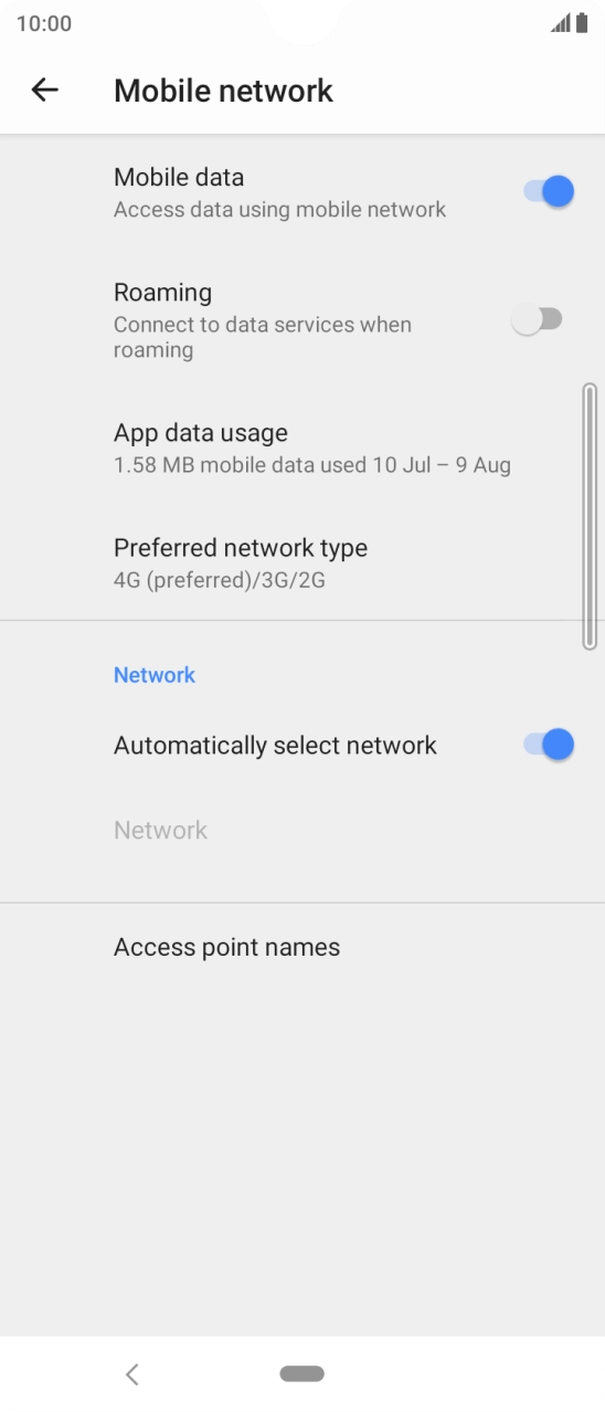 Press Access point names. Press Access point names.