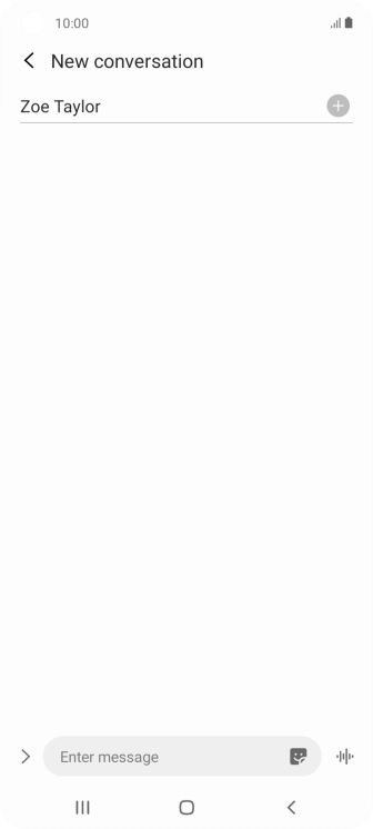 Press the text input field and write the text for your text message.
