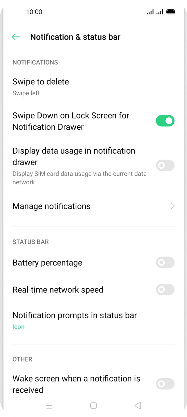 Press Manage notifications.