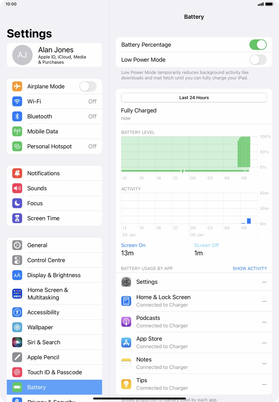 Press the indicator next to 'Low Power Mode' to turn on the function.