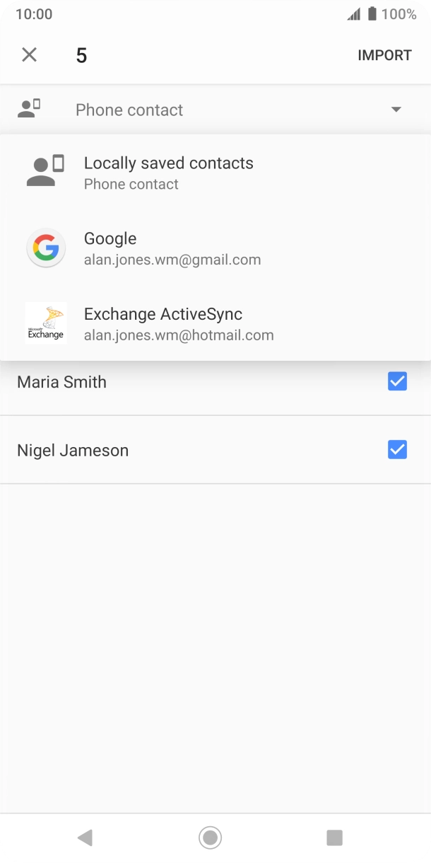 Press Locally saved contacts.