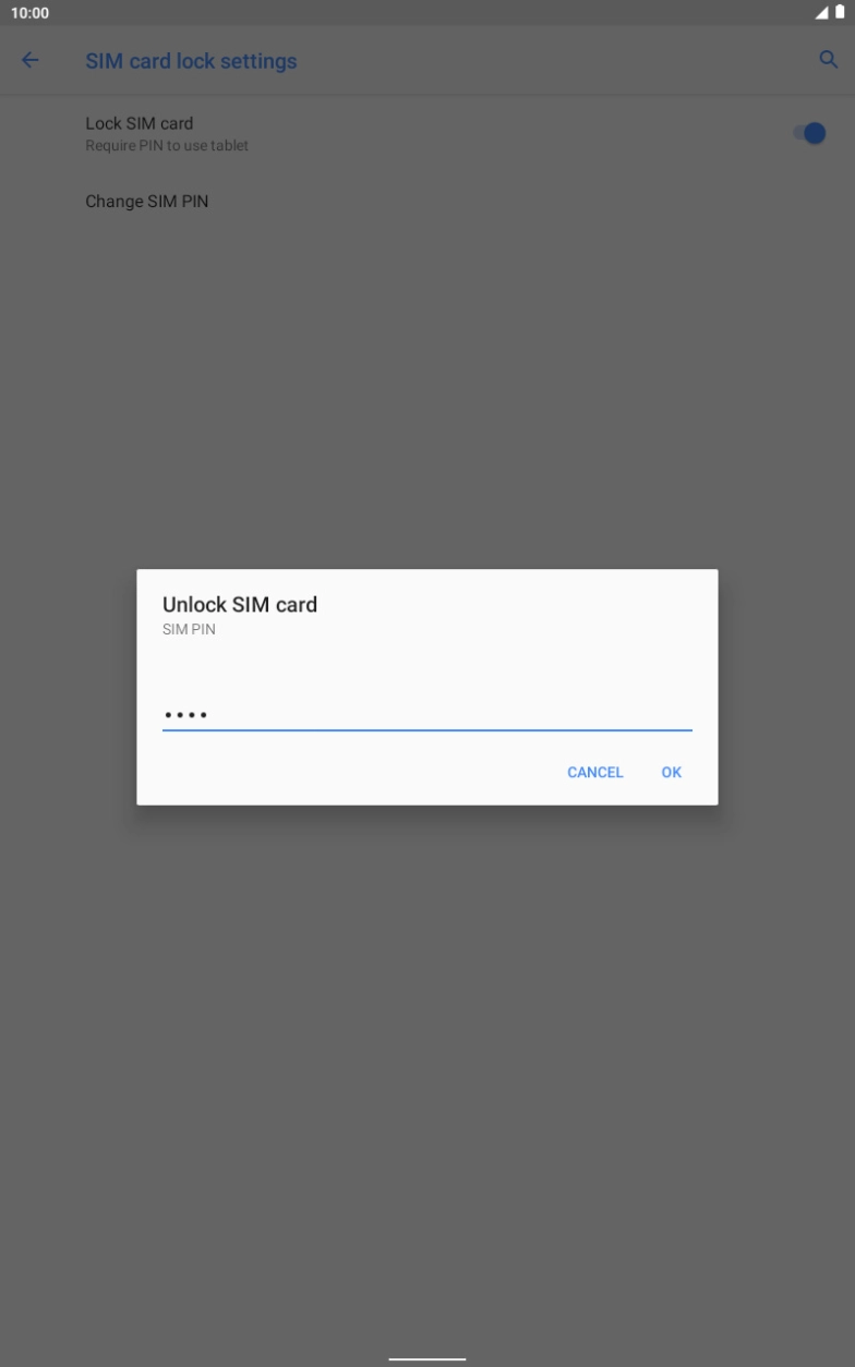 Key in your SIM PIN and press OK. The default SIM PIN is 0000.