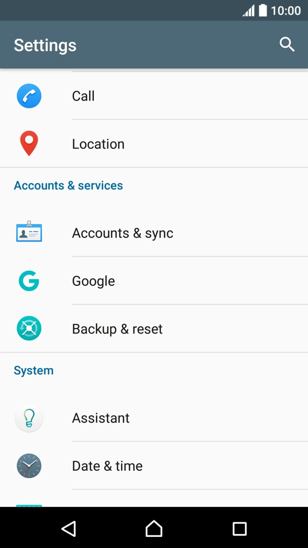 Press Accounts & sync. Press Accounts & sync.