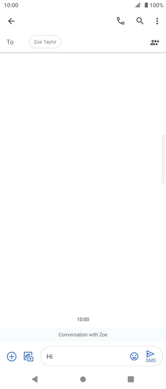 Press the send icon when you've finished your text message.