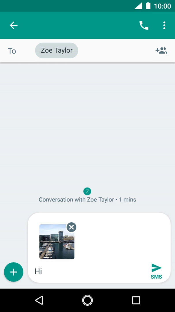 Press the send icon when you've finished your picture message.
