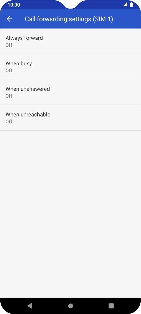 Press the required divert type.